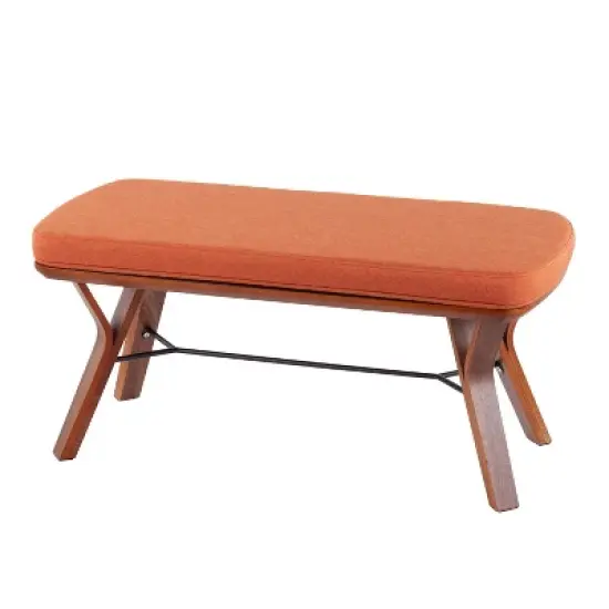 42" Folia Bench Polyester/Wood Walnut/Orange - LumiSource image {2}