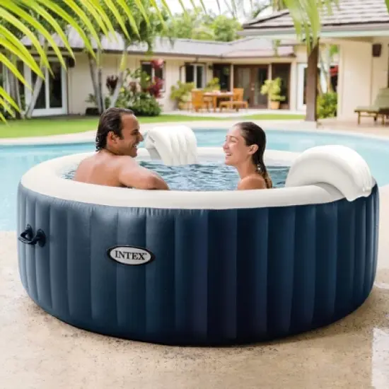 Intex PureSpa Plus 6 Person Portable Inflatable Round Hot Tub Spa with Soothing Bubble Jets and Built In Heater Pump image {2}
