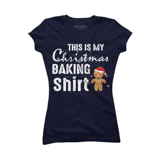 Junior's Design By Humans Gingerbread Christmas Baking Shirt By shirtpublic T-Shirt image {4}