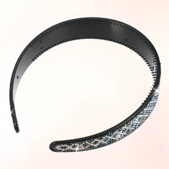 Unique Bargains Women's No Slip Rhinestone Wide-brimmed Headband 4.45"x0.98" Deep Blue 1 Pc image {5}