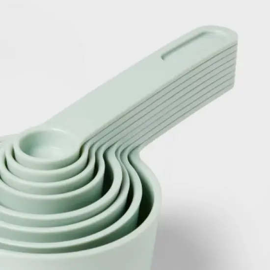 Measuring Cup Set Mint Green - Room Essentials&trade;: 8-Piece Dishwasher-Safe Polypropylene Measure Spoons image {2}