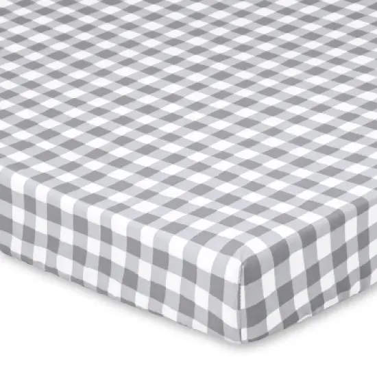 The Peanutshell Fitted Playard Sheets - Farmhouse Floral and Gray Plaid - 2pk image {3}