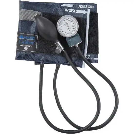MABIS Aneroid Sphygmomanometer, Adult Cuff Size 11" to 16.4", Professional Manual Blood Pressure Cuff with Zipper Case, Caliber Series, Adult Cuff image {2}