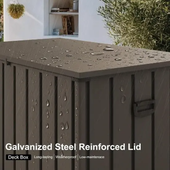 PURPLE LEAF Outdoor Deck Box Waterproof Lockable Storage Box Container with Lid Deck Organization image {3}