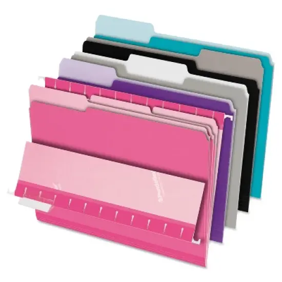 Pendaflex Interior File Folders 1/3 Cut Top Tab Letter Pastel Assortment 100/Box 421013ASST2 image {3}
