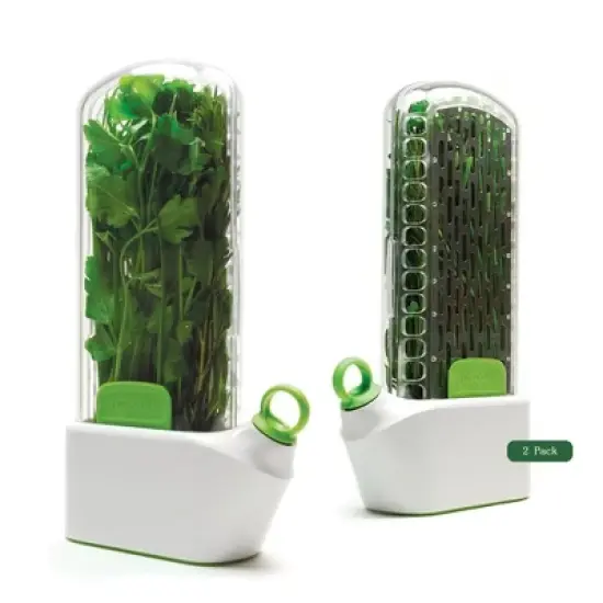 Prepara Herb Savor Deluxe Fresh Herb Keeper - BPA Free Plastic - Plant Hydration Container Prolongs Freshness Up to 3 Weeks, Dishwasher Safe (2-Pack) image {4}