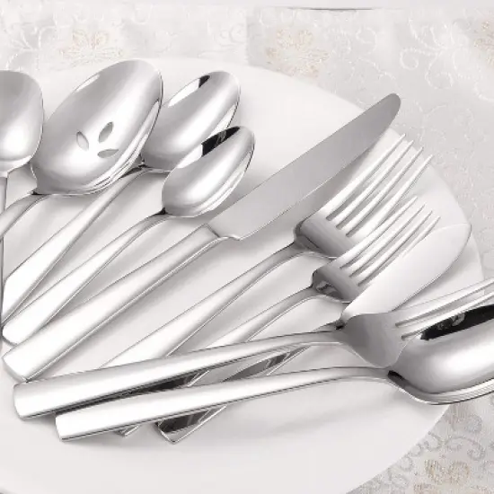 Itopfox 45-Piece Silverware Set, Durable Stainless Steel Flatware for 8, Ergonomic Design with Steak Knives, Rust-proof, Dishwasher Safe Kitchen image {6}