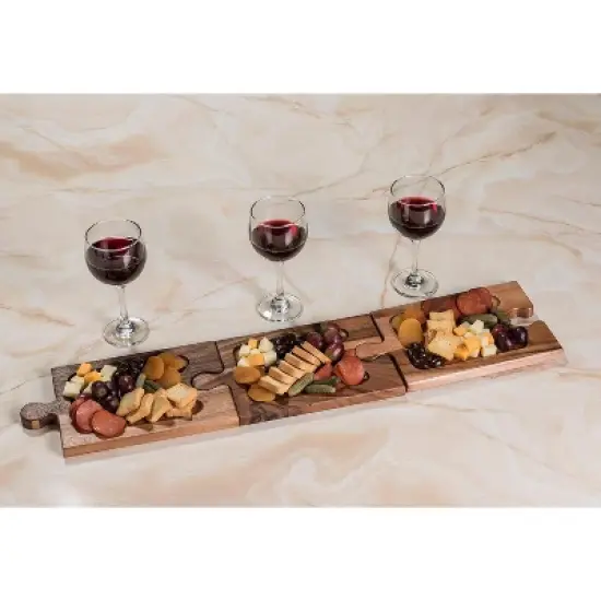 Charcuterie/Wine Glass Holder Board with Engraving image {3}