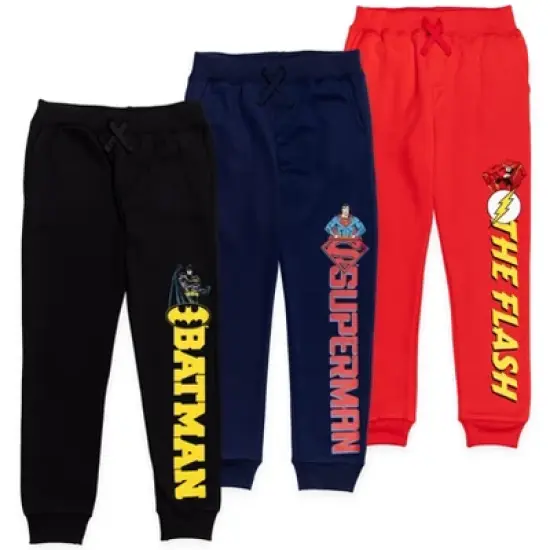 DC Comics Justice League Batman Superman Flash 3 Pack Jogger Pants image {8}