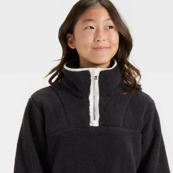 Girls' High Pile 1/2 Zip Pullover - All In Motion&trade; image {2}