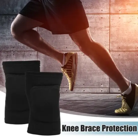 Unique Bargains Knee Brace Protection Sponge Soft Breathable Knee Pads Soft Breathable Knee Support Knee Brace for Sport Gym 1 Pair image {1}