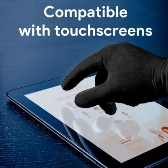 WeCare Diamond Textured Black Nitrile Gloves, 8 Mil Thickness - Perfect for Industrial & Automotive Work image {4}