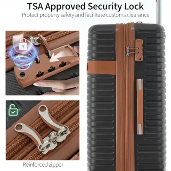 4 PCS Expandable ABS Hard Shell Lightweight Luggage Set with 4 Packing Cubes, Spinner Wheels and TSA Lock 16"20''24''28'' 4M - ModernLuxe image {4}