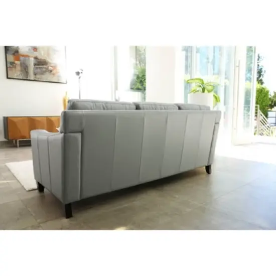 Anne Leather Sofa Light Blue - Abbyson Living image {2}