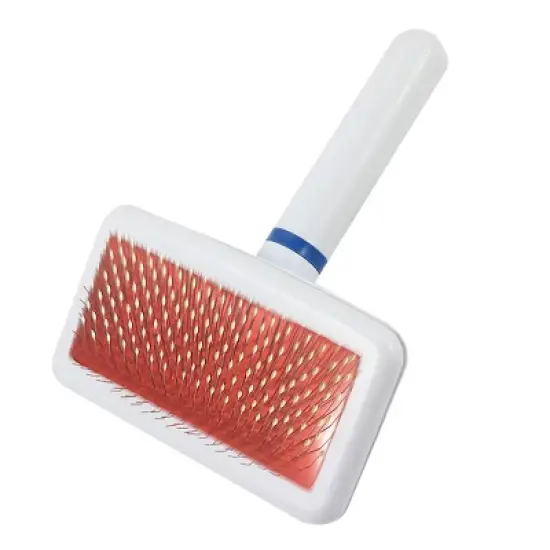 Unique Bargains Plastic Handle Metal Wire Pet Dog Hair Brush Grooming Comb White Red 1 Pc image {4}
