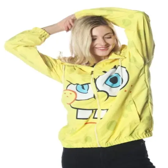 Members Only - Women's Spongebob Windbreaker Oversized Jacket image {1}