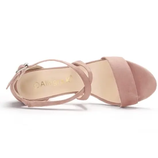 Allegra K Women's Crisscross Ankle Strap Block Heel Sandals image {3}