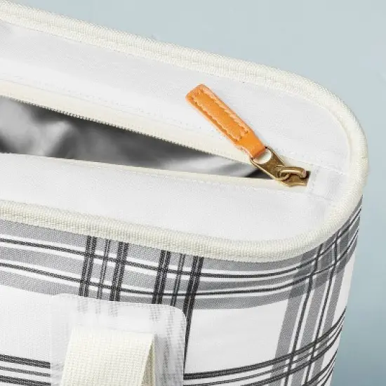 Soft-Sided 20can/19qt Plaid Backpack Cooler - Black/Gray/White - Hearth & Hand&trade; with Magnolia image {3}