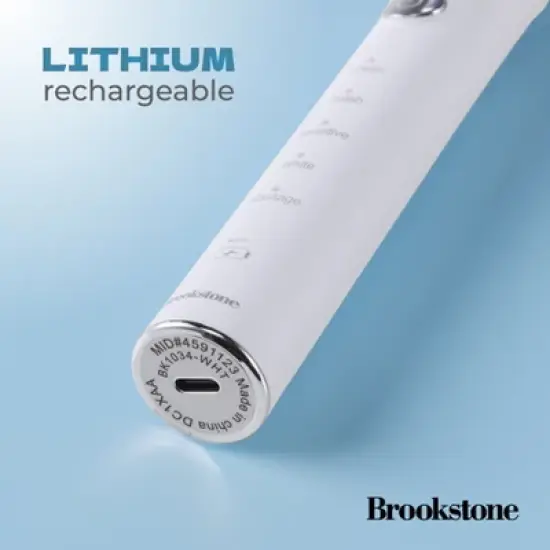 Brookstone Sonic Electric Toothbrush - 5 Modes, 2-Min Timer, Deep Clean for Teeth & Gums image {3}