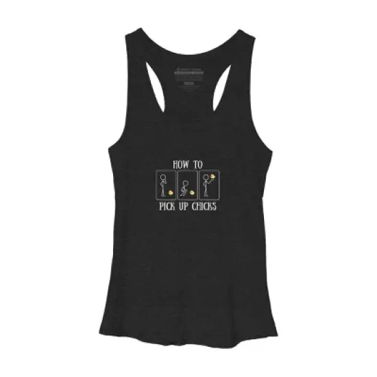 Women's Design By Humans How to Pick Up Chicks By woodsgoods Racerback Tank Top image {2}