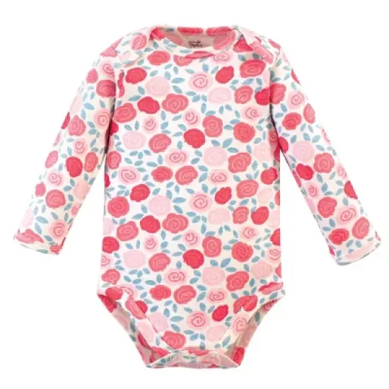 Touched by Nature Baby Girl Organic Cotton Long-Sleeve Bodysuits 5pk, Rosebud image {1}