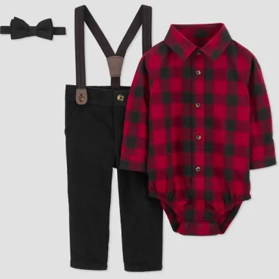 Carter's Just One You&reg;️ Baby Boys' Plaid Top & Bottom Set - Red/Black image {3}