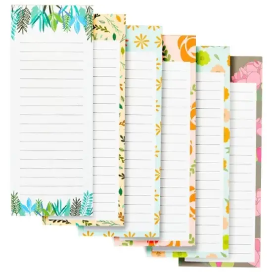 Juvale 6-Pack Magnetic Grocery List Pad for Fridge- Cute Shopping List Paper Note Pads for Refrigerator (6 Floral Designs) image {8}