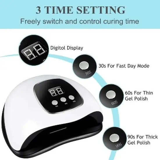 Swtroom Nail Lamp White UV Light for Nails, Timer Setting Fast Nail Dryer image {2}