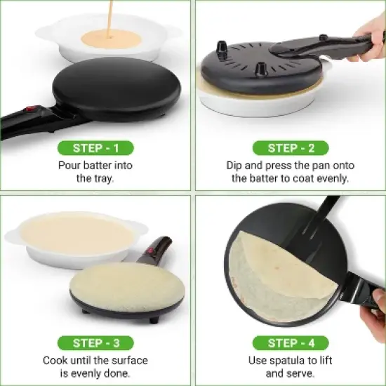 NutriChef Electric Griddle Crepe Maker-Hot Plate Cooktop, Nonstick Coating, Automatic Temperature Control & Plug-in Operation for Kitchen & Countertop image {1}