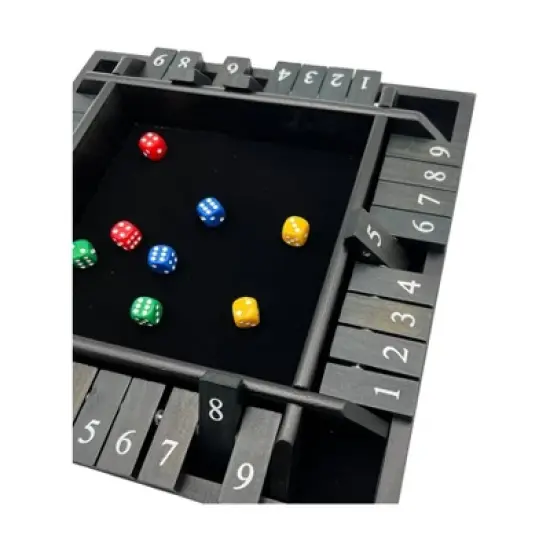 Front Porch Classics Shut the Box 4-way Play Board Game: Strategy & War Game, 1-4 Players, Math Education image {5}