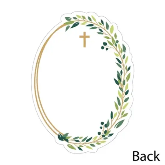 Big Dot of Happiness Elegant Cross - Shaped Thank You Cards - Religious Party Thank You Note Cards with Envelopes - Set of 12 image {3}