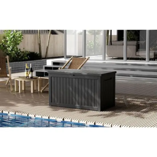 Sersper 230 Gallon Waterproof & UV Resistant Deck Box, Lockable, Black - For Garden Tools & Outdoor Use (6 Pack) image {2}