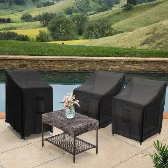 GARPROVM 2-Pack Oxford Fabric Outdoor Furniture Cover Armchairs Cover Weather-Resistant image {2}