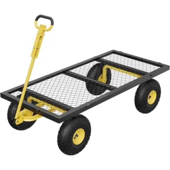 Garden Cart Steel Heavy Duty 900 LBS Yard and Garden Wagon with 10 inch Tire and Handle Attach to ATV or Tractor for Lawn Camping Farm Yard image {2}