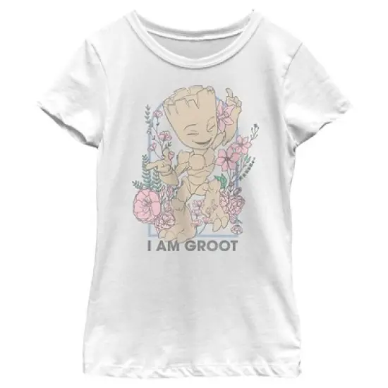 Girl's Guardians of the Galaxy Floral I Am Groot T-Shirt image {3}