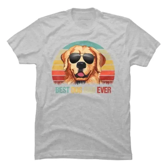 Men's Design By Humans Best Dog Dad Ever Golden Retriever By LuckyCharm99 T-Shirt image {2}
