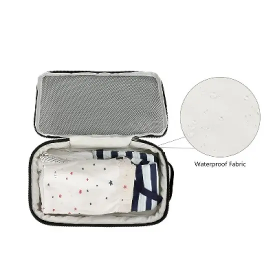 Itopfox 2-Pack Waterproof Hanging Diaper Bags, Reusable & Washable Organizer Pouches for Baby Clothes, Swimsuits & More (Black & White) image {4}