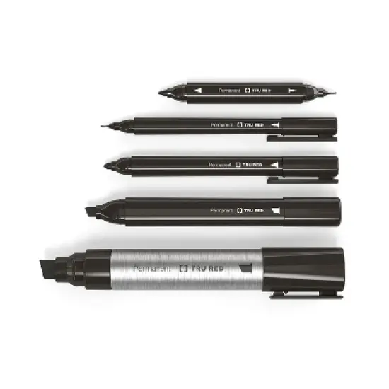 TRU RED Permanent Markers Fine Tip Blue Dozen TR54536 image {6}