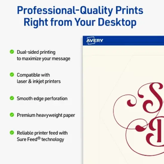 Avery Geo Flat Cards, 5" x 7", Matte Ivory, 20 Total image {1}