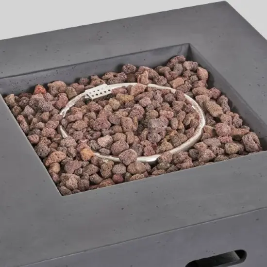 Maxwell 5pc Wicker Club Chair and Square Fire Pit Set - Mixed Black/Dark Gray - Christopher Knight Home image {5}