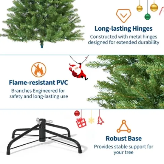 Christmas Artificial Tree, PVC Mixed Automatic Tree with Dual Color LED Lights image {1}