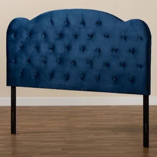 Clovis Velvet Fabric Upholstered Headboard - Baxton Studio image {3}