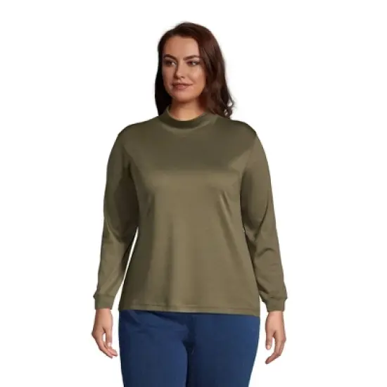 Lands' End Women's Long Sleeve Supima Mock Turtleneck image {9}