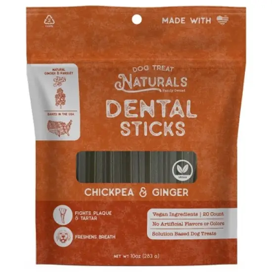 Dog Treat Naturals Dental Sticks - Chickpea & Ginger, 10oz, Freshen Breath image {10}