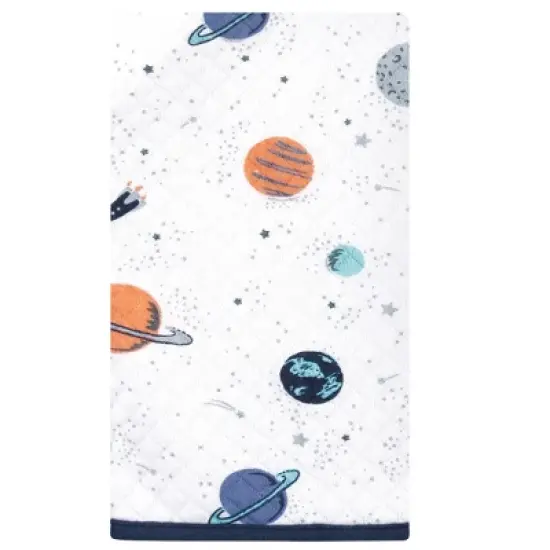 Hudson Baby Infant Boy Quilted Burp Cloths, Space, One Size image {1}