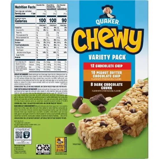 Quaker Chewy 3 Flavor Variety Pack Granola Bars - 25.3oz/30ct image {1}