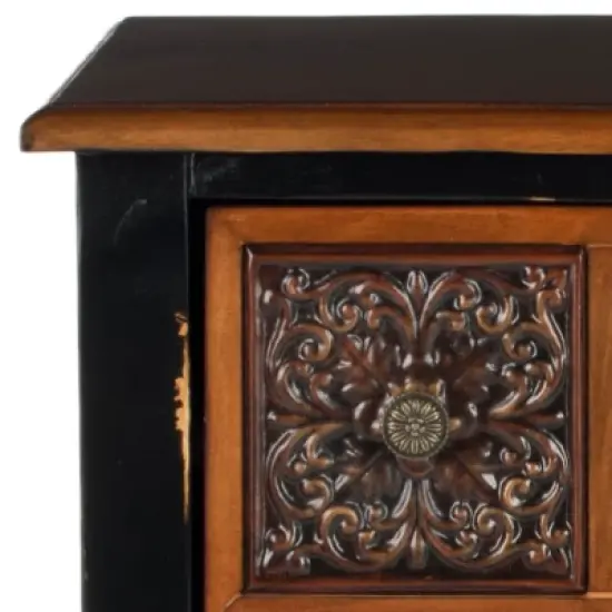 Kenneth 2 Drawer Side Table - Dark Brown - Safavieh image {3}