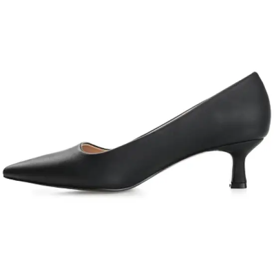 Journee Collection Womens Celica Slip On Kitten Heel Pointed Toe Pumps image {1}