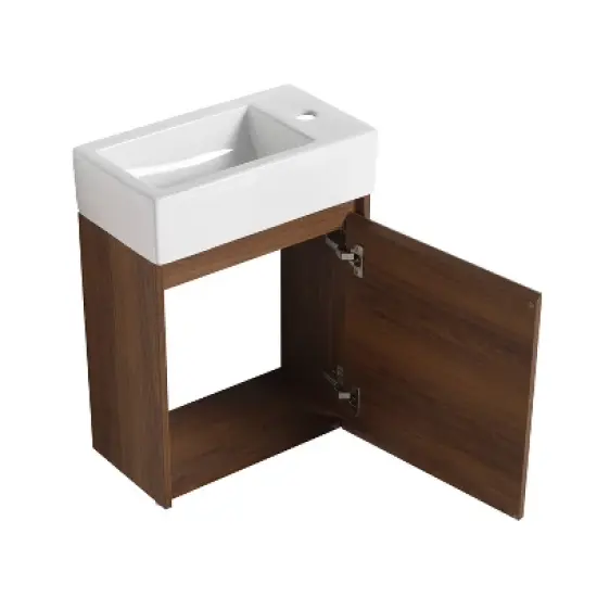 Floating Small Bathroom Vanity With Sink And Soft Close Door - ModernLuxe image {5}