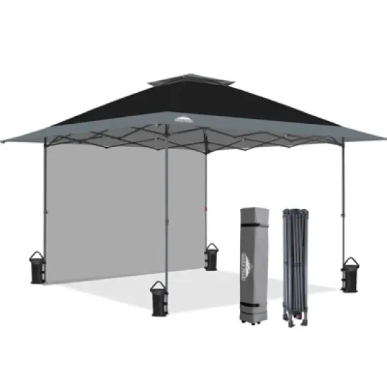 EAGLE PEAK 13'x13' Pop up Canopy Tent w/ One Wall,Portable Sun Shelter for Camping image {11}